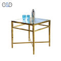 cube brass mirrored side table